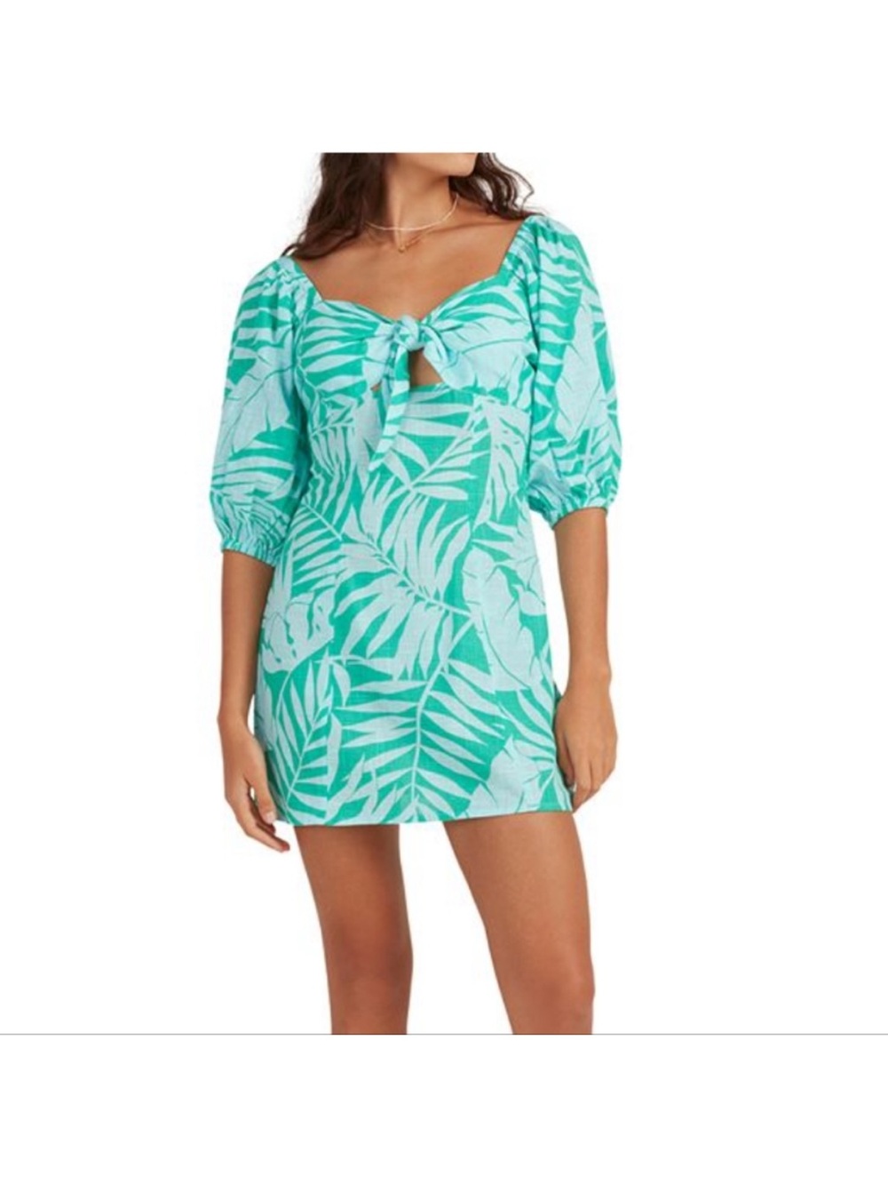 Billabong Green Blue Tropical Beach Sundress (Size M)